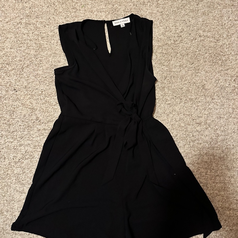 Black Sleeveless Wrap Romper